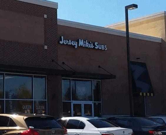 This image shows the front of Jersey Mike's at 1400 meeting boulevard in Rock Hill SC.