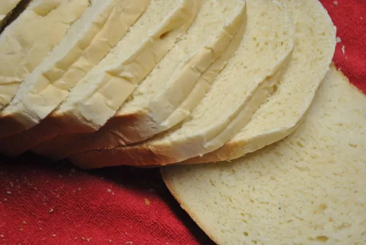 This image shows the completed Bread Machine White Bread recipe.