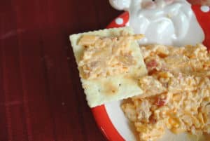Pimento Cheese on Saltine Cracker
