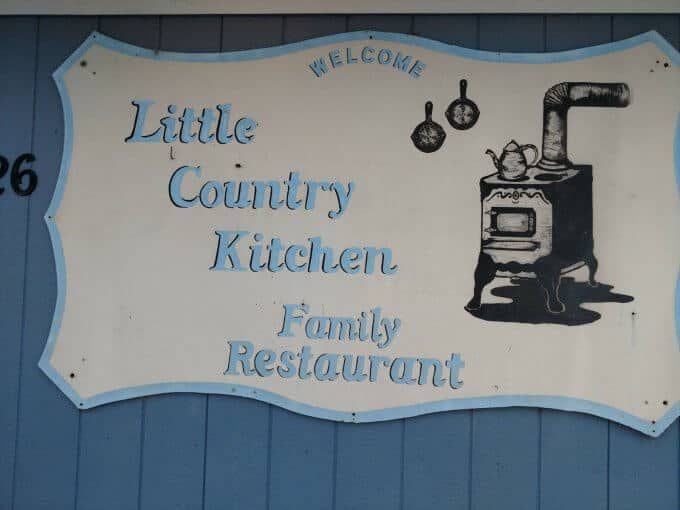 Sign out front on the Little Country Kitchen in Monroe, North Carolina.