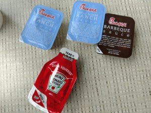 Ketchup packets from Chick Fil A