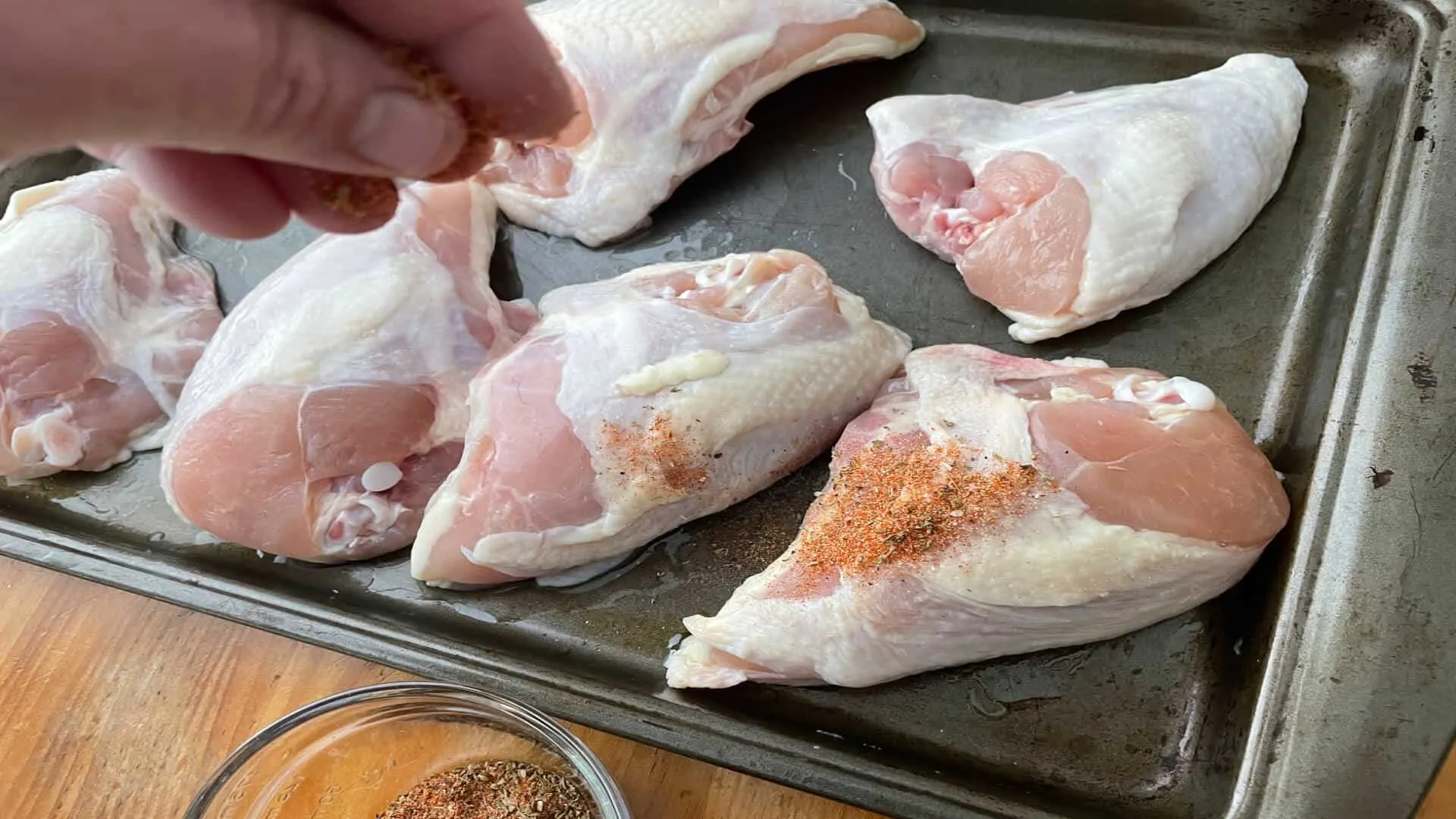 Whole Chicken Breast Recipe-Step 3 adding Cajun seasoning