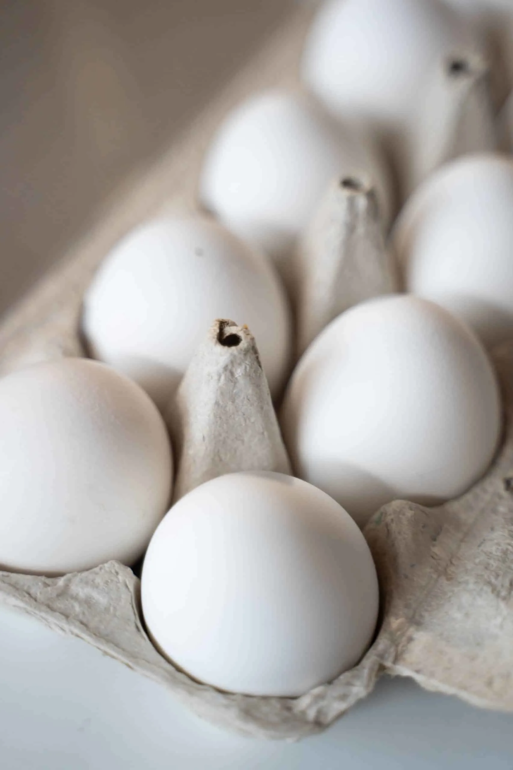 Close up of eggs in a carton