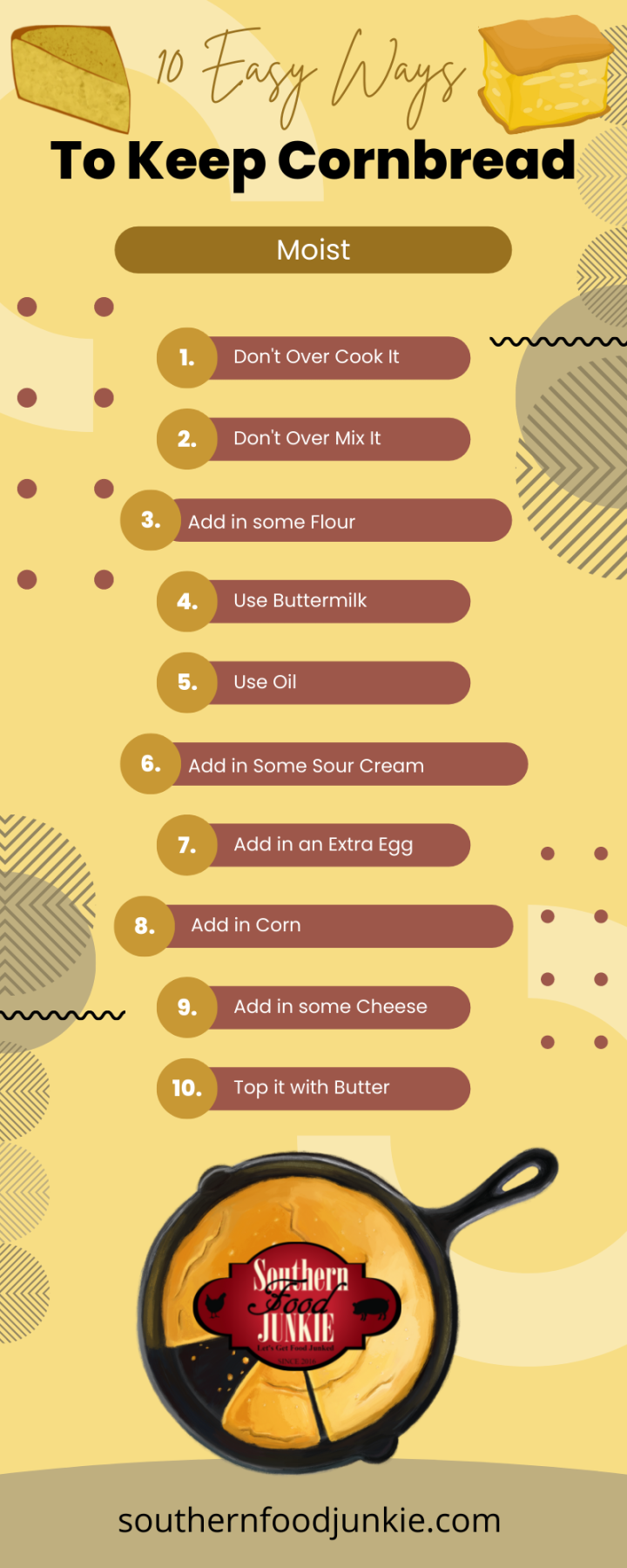 10 easy ways to keep cornbread moist infographic