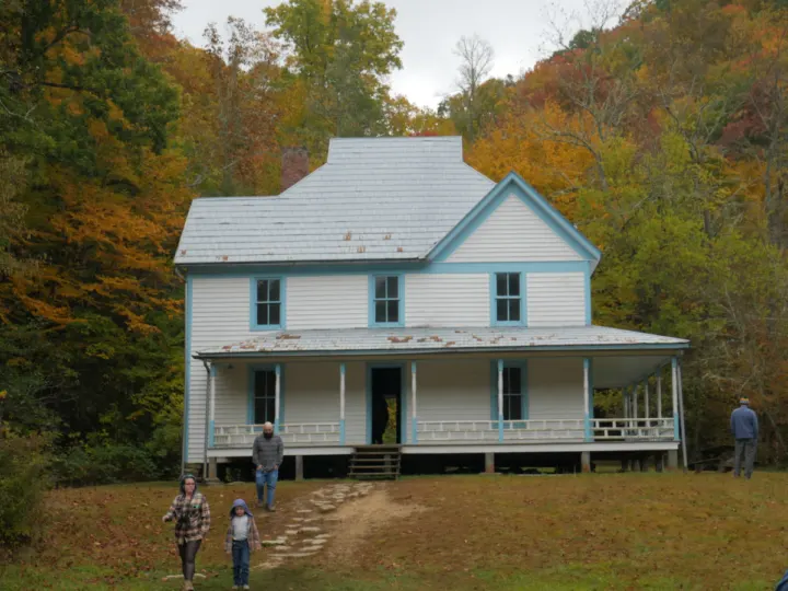 The Caldwell House located across the creek in Cataloochee Valley, NC.