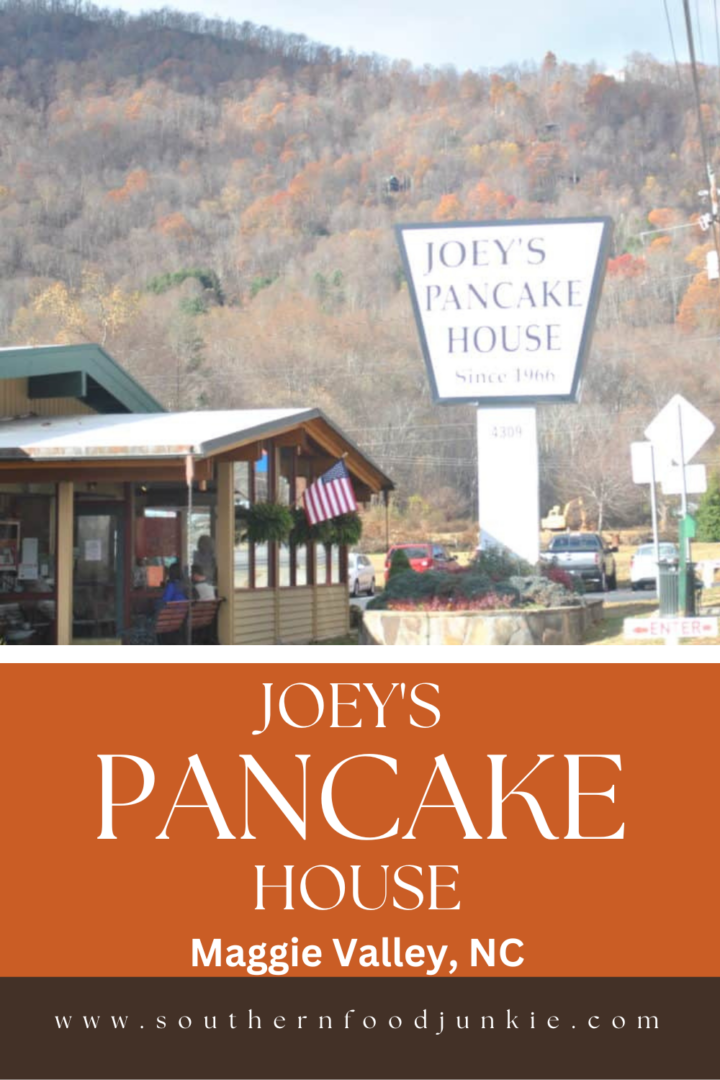 pinterest picture of joeys pancake house in Maggie Valley, NC.