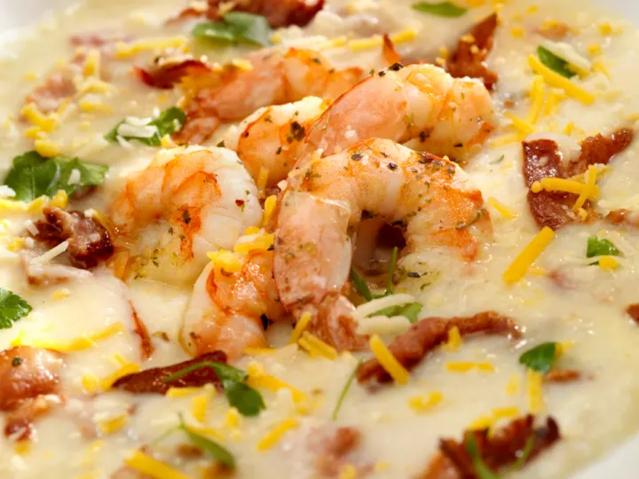 Shrimp and grits. 