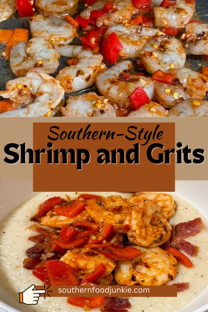 Southern-Style Shrimp and Grits Pinterest picture. 