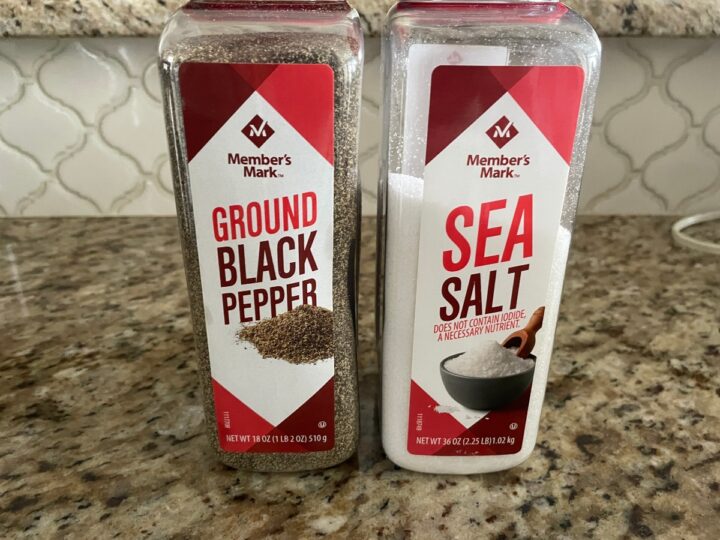 ground black pepper and sea salt.
