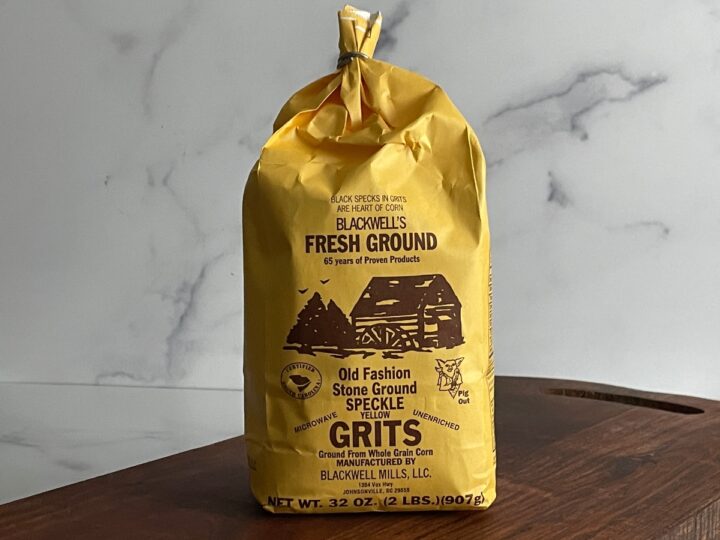 blackwell's stone ground grits in a bag.