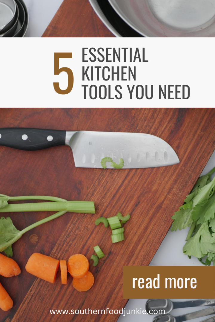 5 essential kitchen tools you need picture recommended for Pinterest.