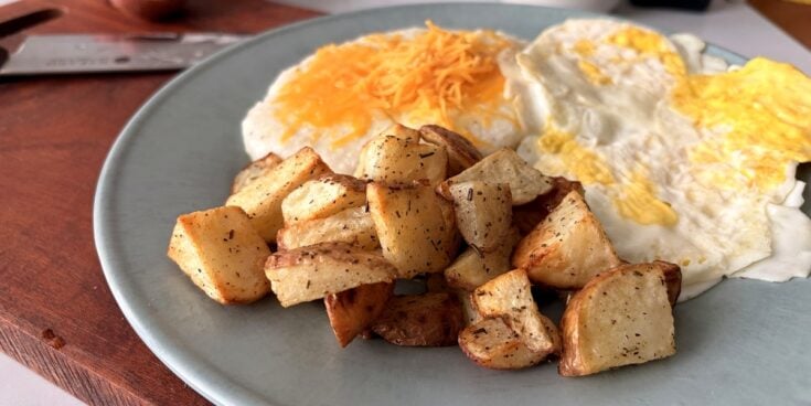 Southern style breakfast potatoes made in the air fryer