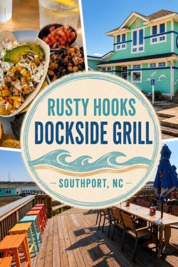 Rusty Hooks Dockside Grill in Southport NC overlooking the Intracoastal Waterway