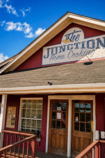 Front of The Junction restaurant near Landrum, SC, a Southern home cooking restaurant along Scenic Highway 11.